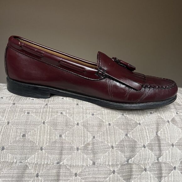 GH Bass & Co. Weejuns Layton Burgundy Leather Tassle Loafers Men’s Size 11 D - Picture 4 of 16